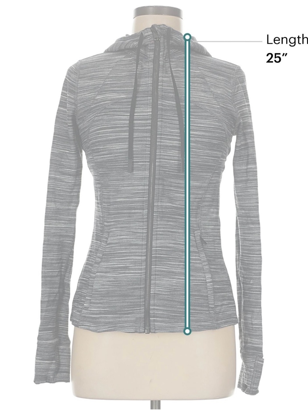 Lululemon Hooded Define Jacket Nulu Heathered Black / White / Black W4BF8S Sz 8 - Picture 5 of 6